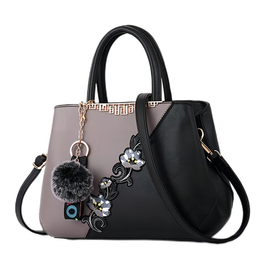 Sleekvibe Handbags Fashionable Women's Handbags For Ladies Flower Pattern Crossbody Bags Splicing Color\